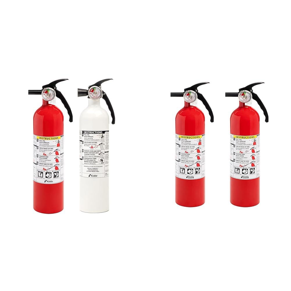 2 Pack Red Dry Chemical Fire Extinguisher with Mounting Bracket T888