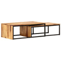2 pcs Solid Sheesham Wood Nesting Coffee Table N414618