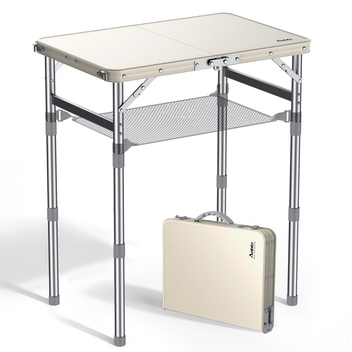 2 ft Small Folding Table, 3 Adjustable Height L729371