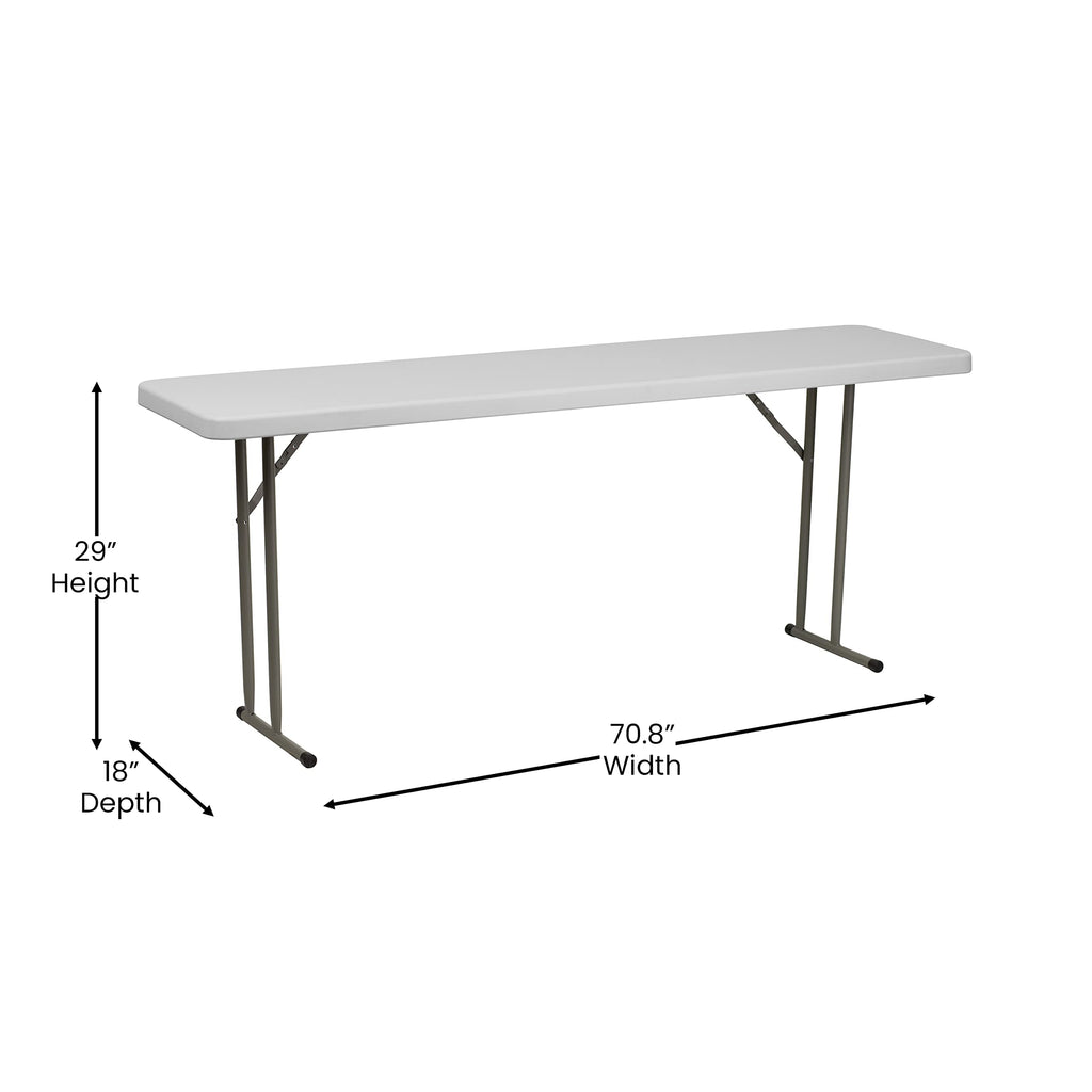 15 Pack 6-Foot Granite White Plastic Folding Table I220