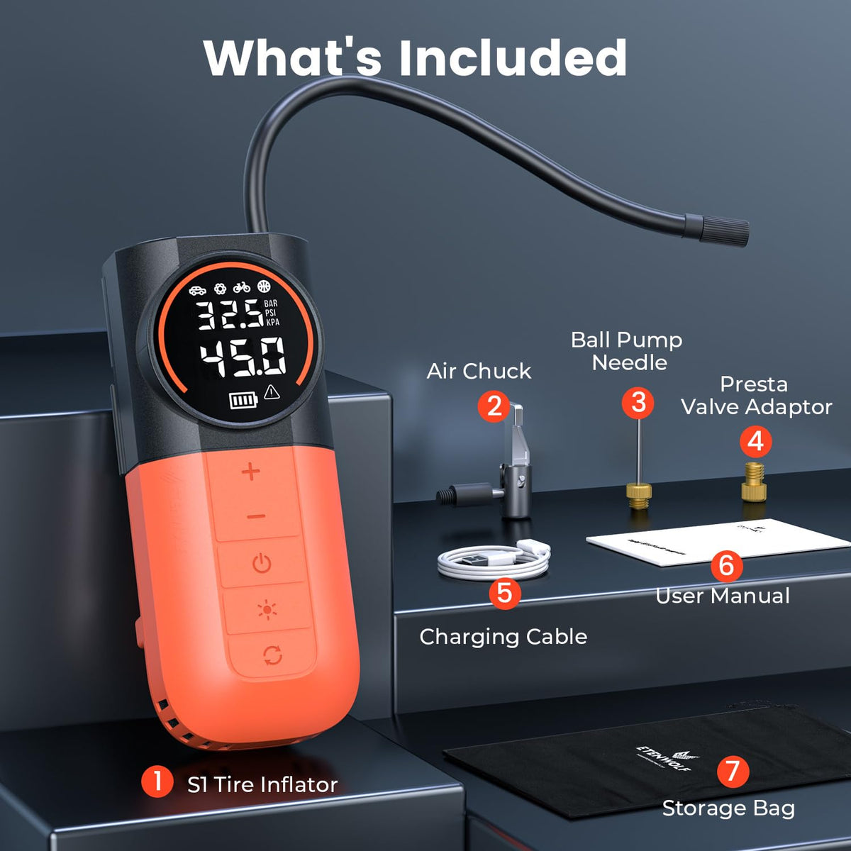 Tire Inflator Portable Air Compressor J494