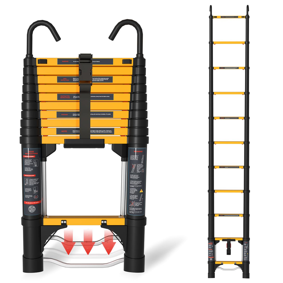 10.5FT Aluminum Telescoping Ladder E74341
