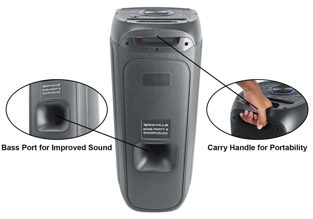 2000W Dual 8" LED Karaoke Speaker with Mic R639214