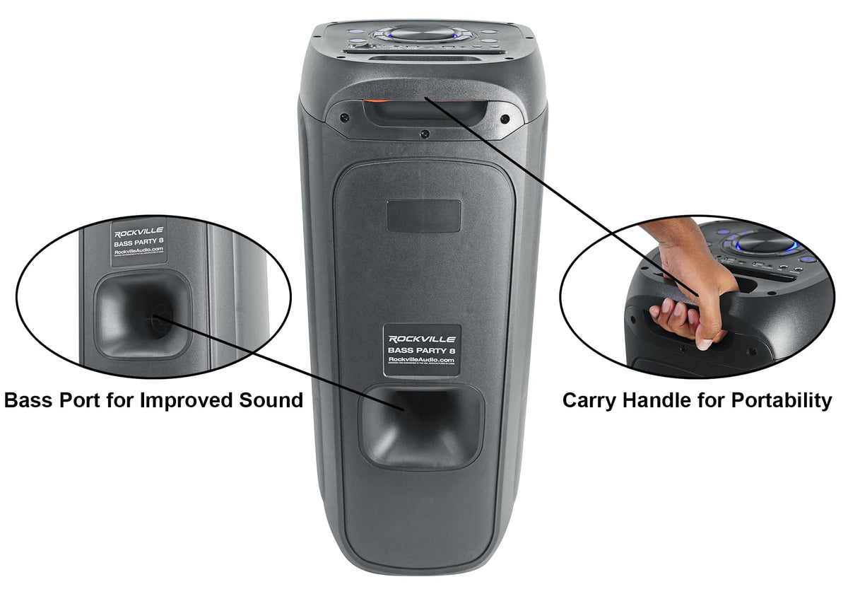 2000W Dual 8" LED Karaoke Speaker with Mic R639214
