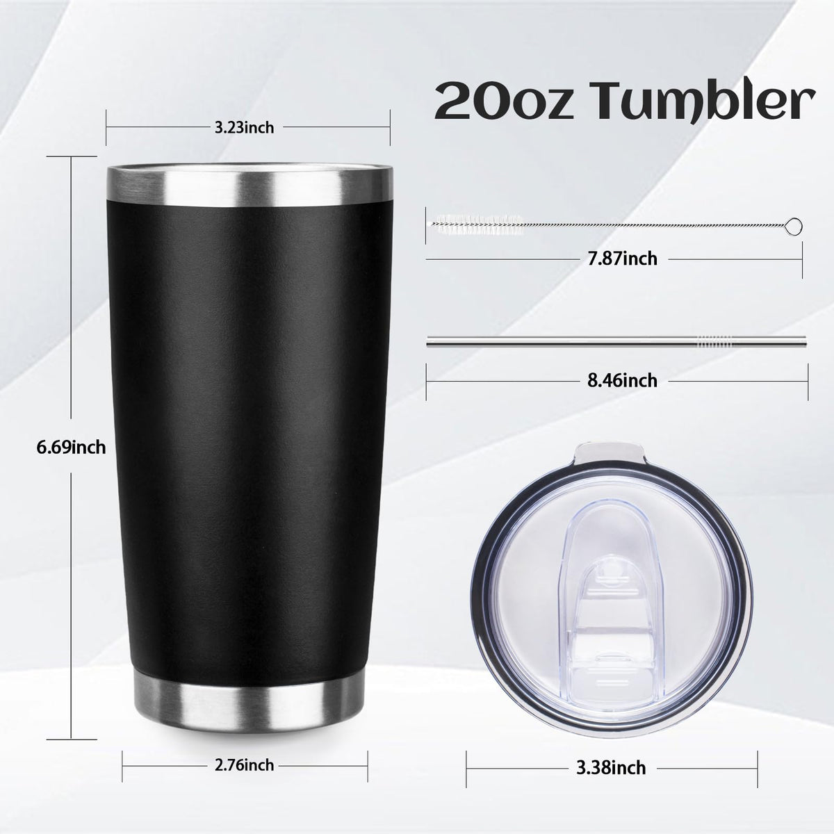 20oz Insulated Tumbler with Lid Straw P11237