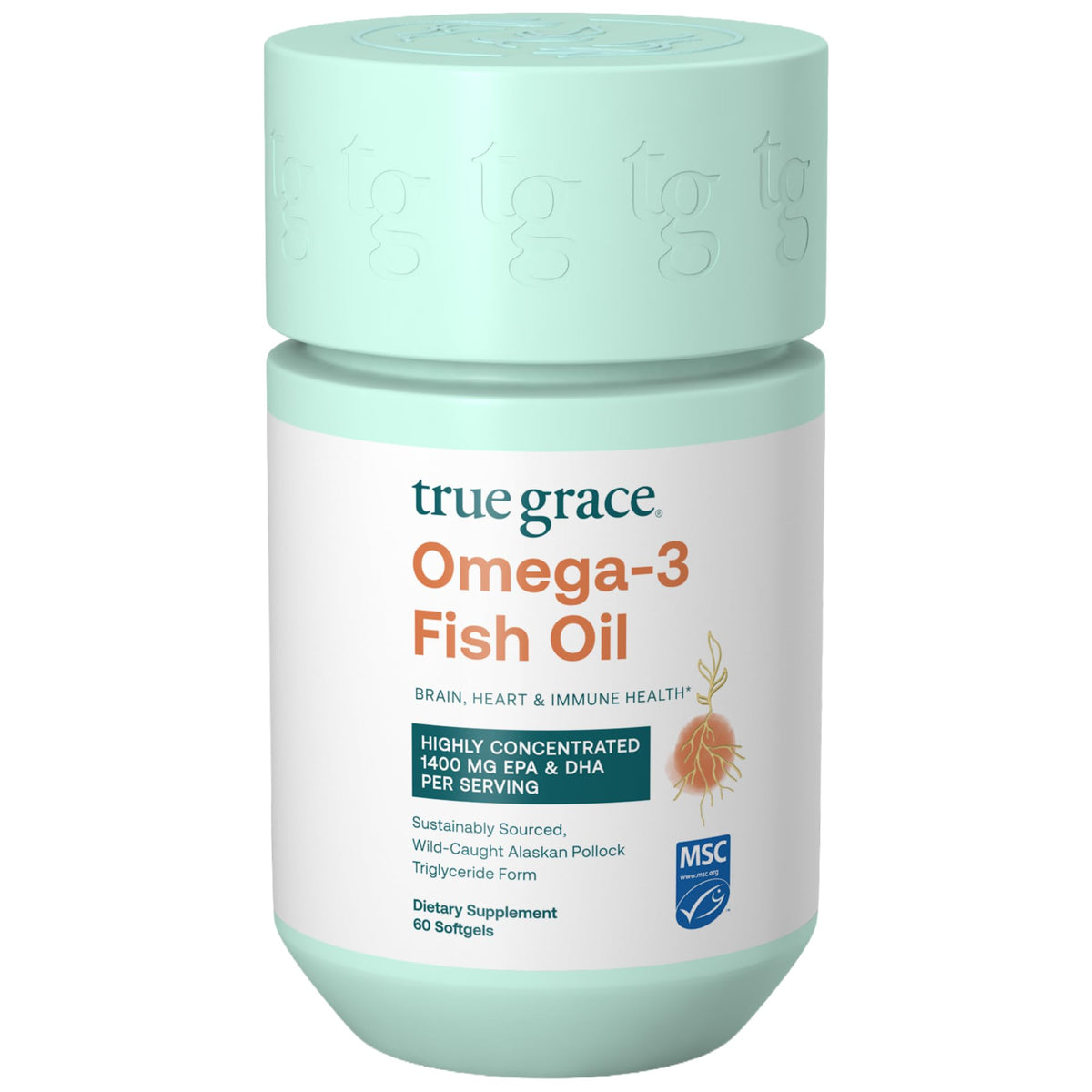 Omega-3 Fish Oil 60 Softgels 1400 mg EPA DHA K894434