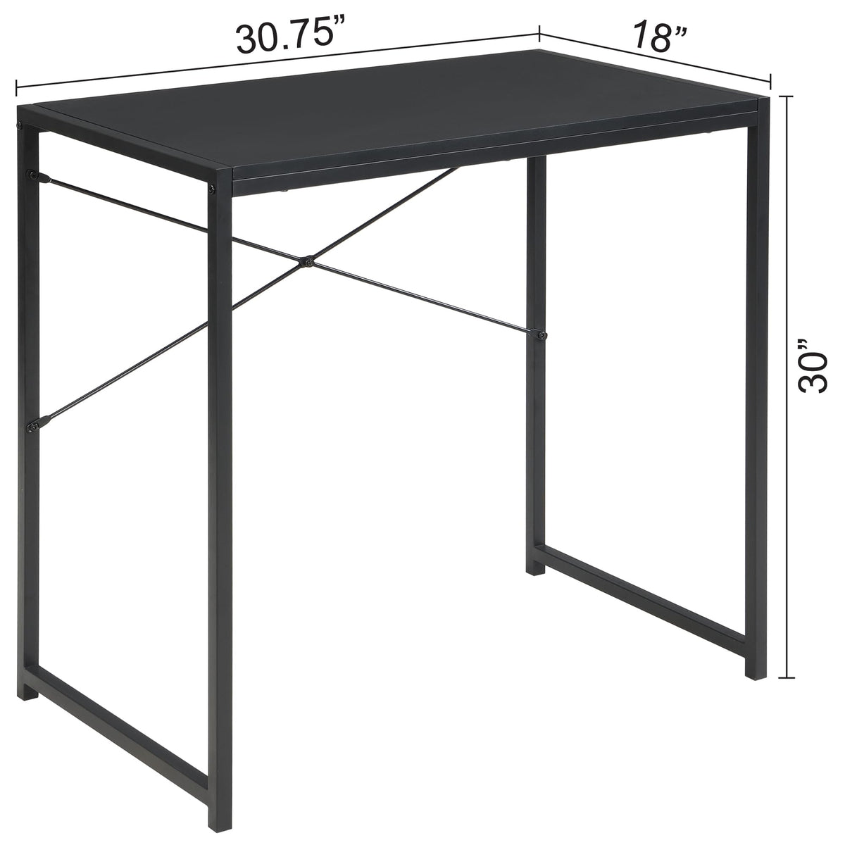 30 Inch Small Rectangular Computer Desk, Black P309170