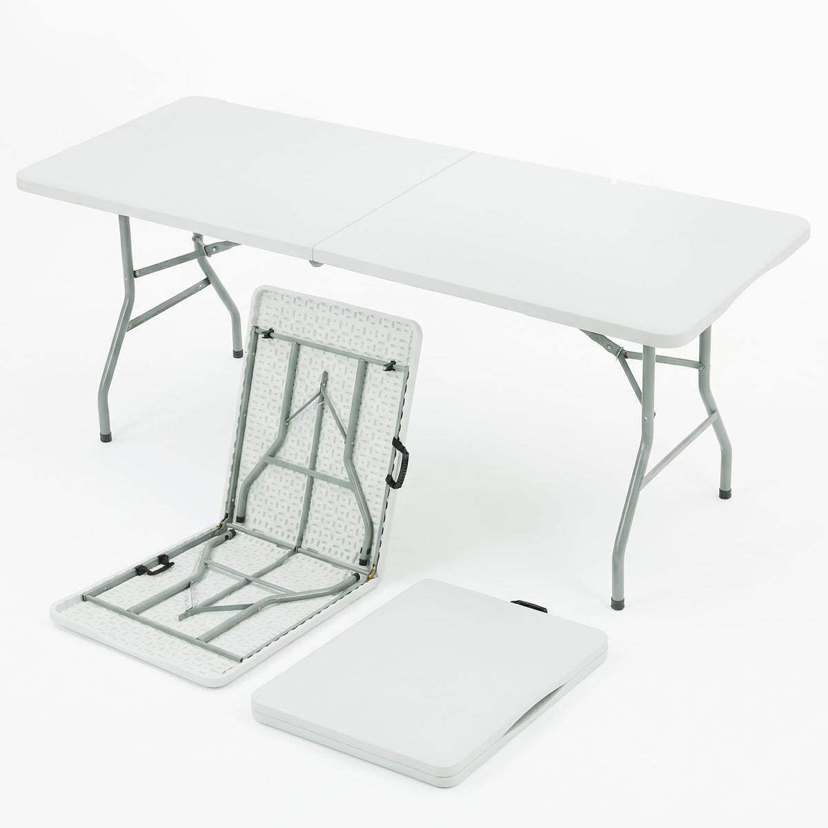 6FT White Portable Plastic Folding Table Q501