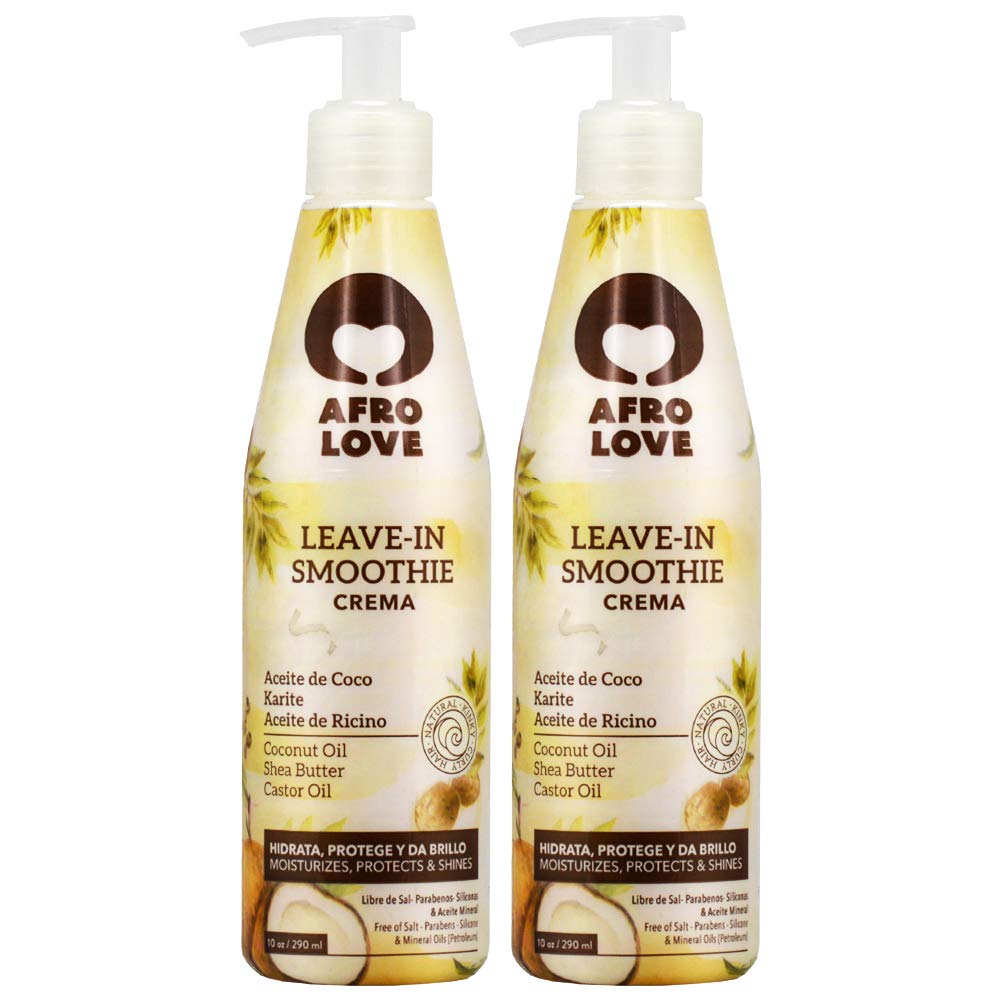 Leave-In Conditioner for Curly Hair Pack of 2 with Coconut Oil Shea Butter Castor Oil 10 oz W13693