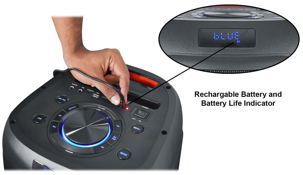 2000W Dual 8" LED Karaoke Speaker with Mic R639214