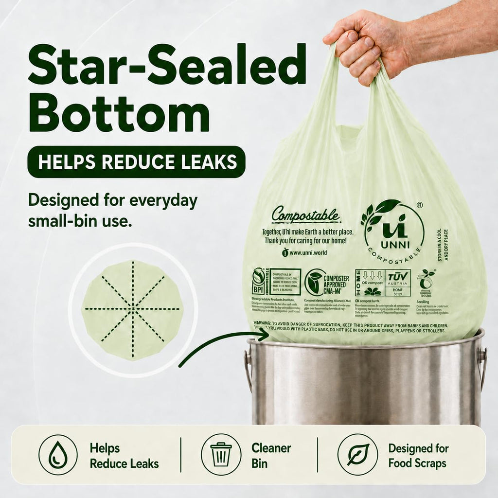 1.6 Gallon Compostable Bags with Easy-Tie Handles, 50 Count Y184
