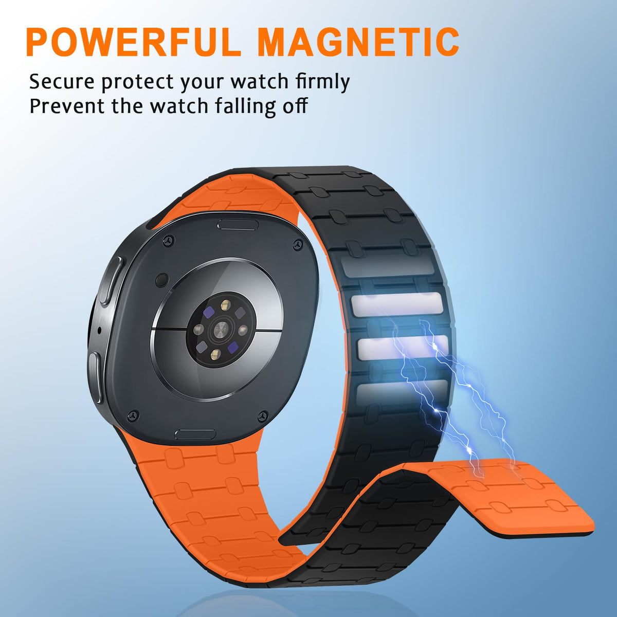 Black Orange Silicone Magnetic Band G68959