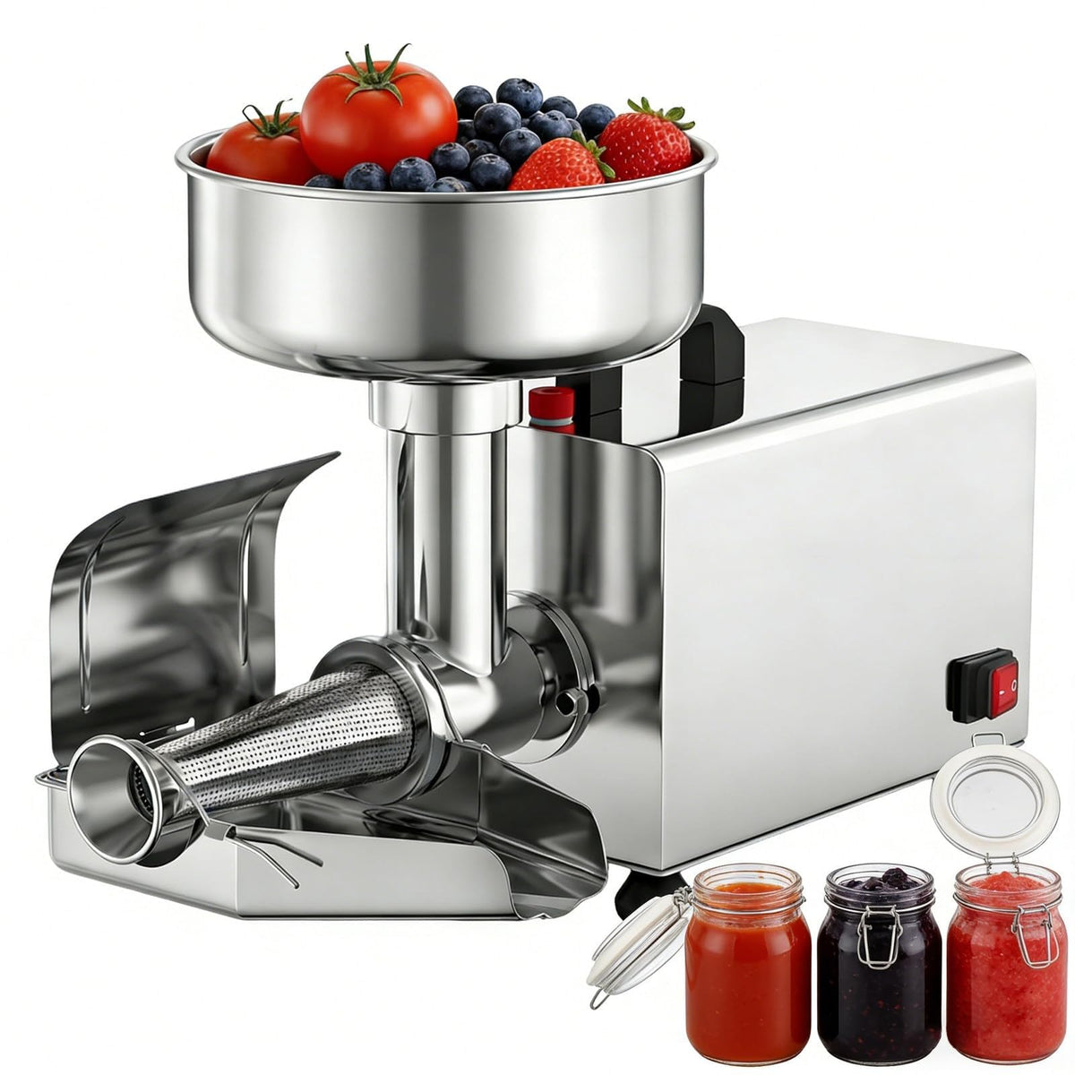 450W Metal Tomato Sauce Maker 8.5in Food-Grade Stainless Steel Q569625