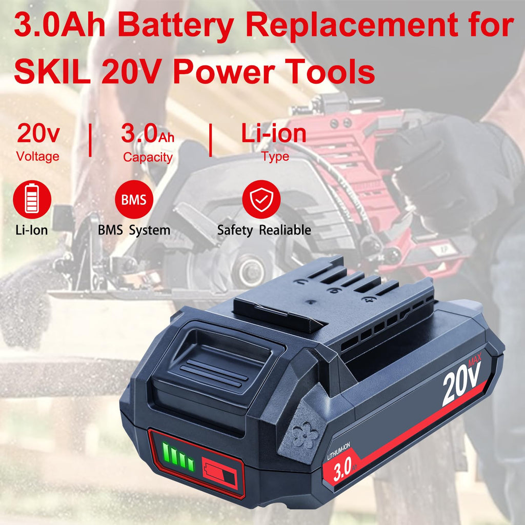 20V 3000mAh Lithium-Ion Battery 2 Packs K195805