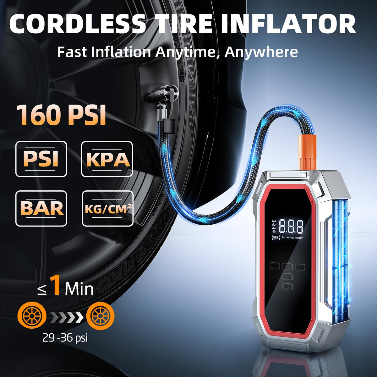 5000A Peak 160PSI Jump Starter with Air Compressor L9002