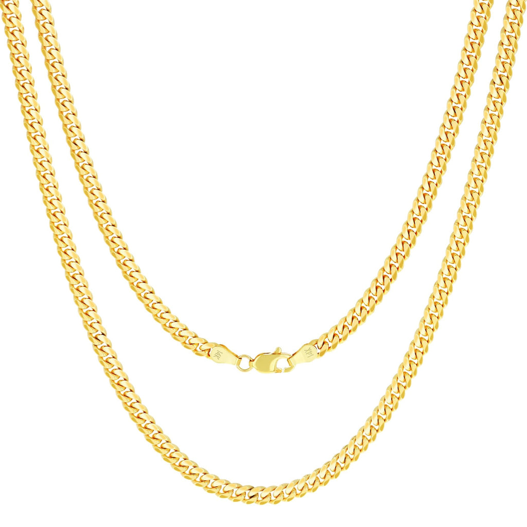 14k Yellow Gold Cuban Link Chain Necklace C208