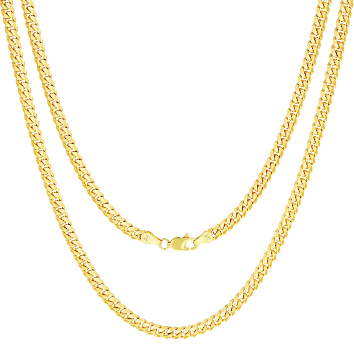 14k Yellow Gold Cuban Link Chain Necklace C208