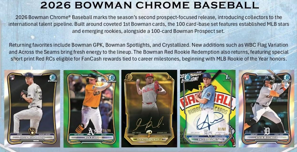 2026 Bowman Chrome Baseball Trading Card Mega Box W3570