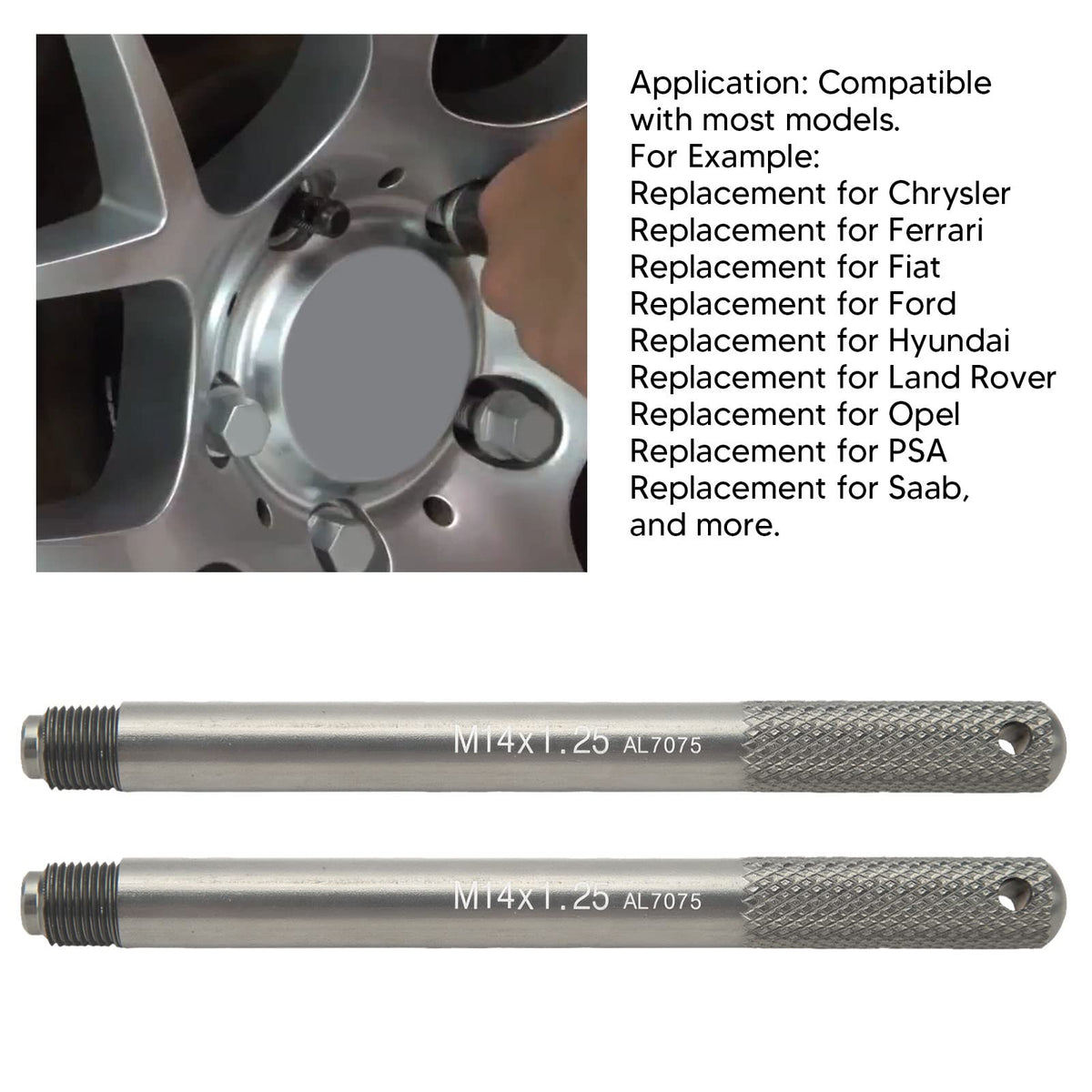 2Pcs Aluminum Alloy Wheel Alignment Pin Set M14*1.25 A929771