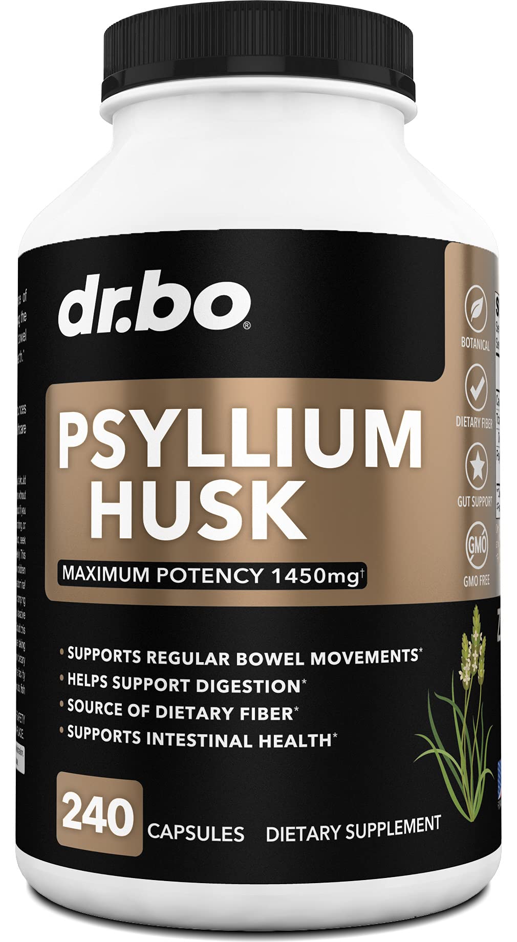 Psyllium Husk Capsule Fiber Supplement W7034