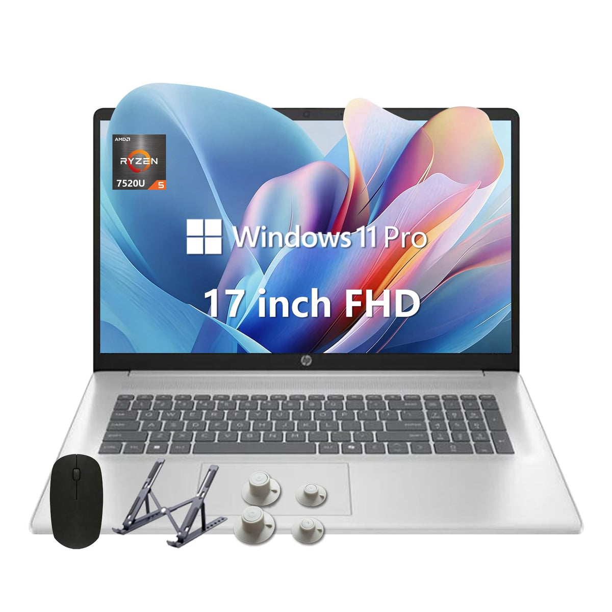 17.3" FHD Laptop, 16GB RAM, 512GB SSD, AMD Ryzen 5, Windows 11 Home, Silver Q678131