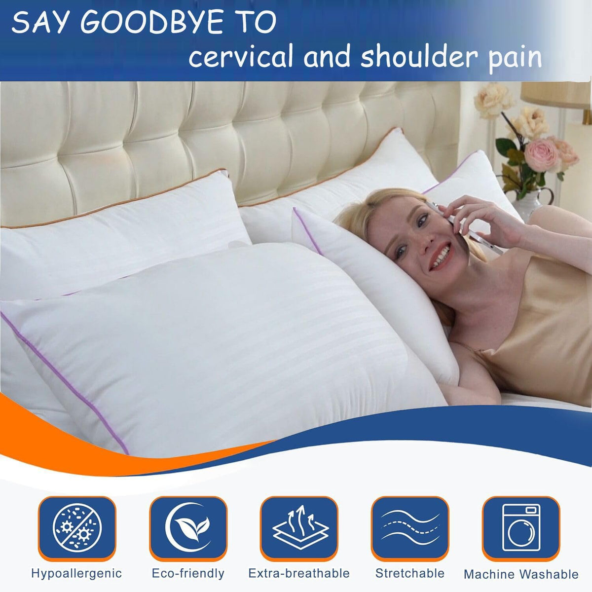King Size Down Alternative Pillows Set of 2 V298