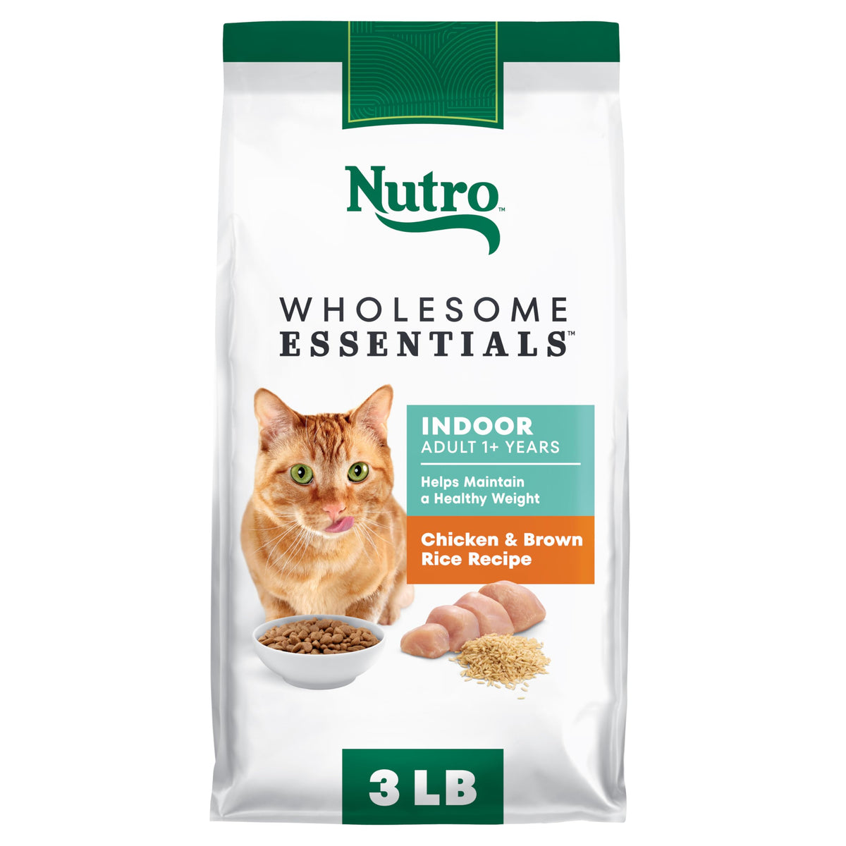 Indoor Adult Dry Cat Food Chicken & Rice 3 lb B54563