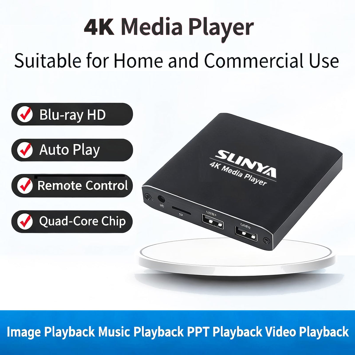 4K Ultra HD Digital Media Player with Remote Control S5233
