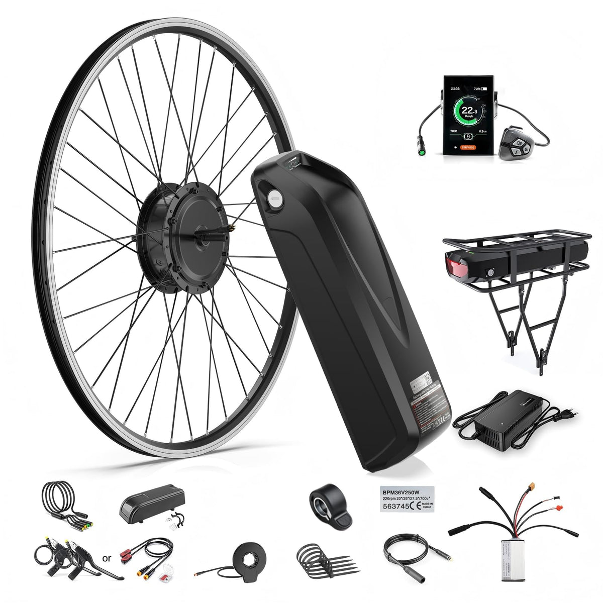 48V 500W Front Wheel Electric Bike Conversion Kit E87357