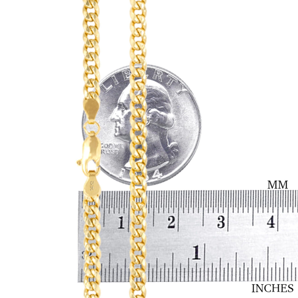 14k Yellow Gold Cuban Link Chain Necklace C208