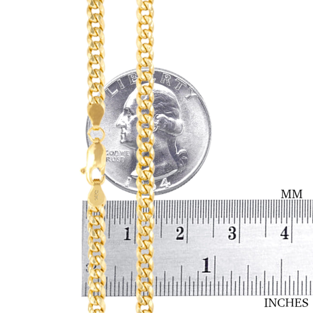 14k Yellow Gold Cuban Link Chain Necklace C208