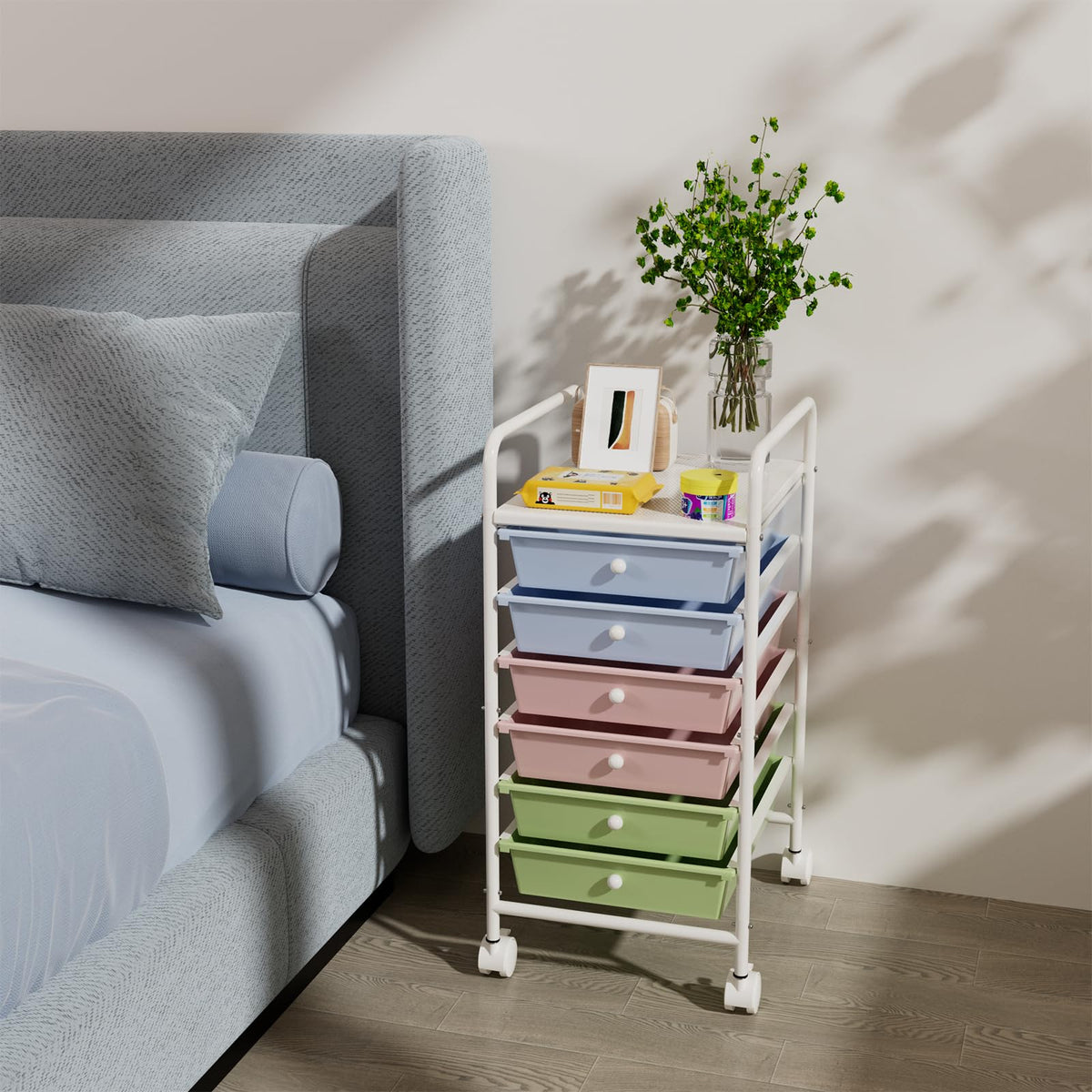 6-Tier Rolling Utility Cart with 6 Drawers M914