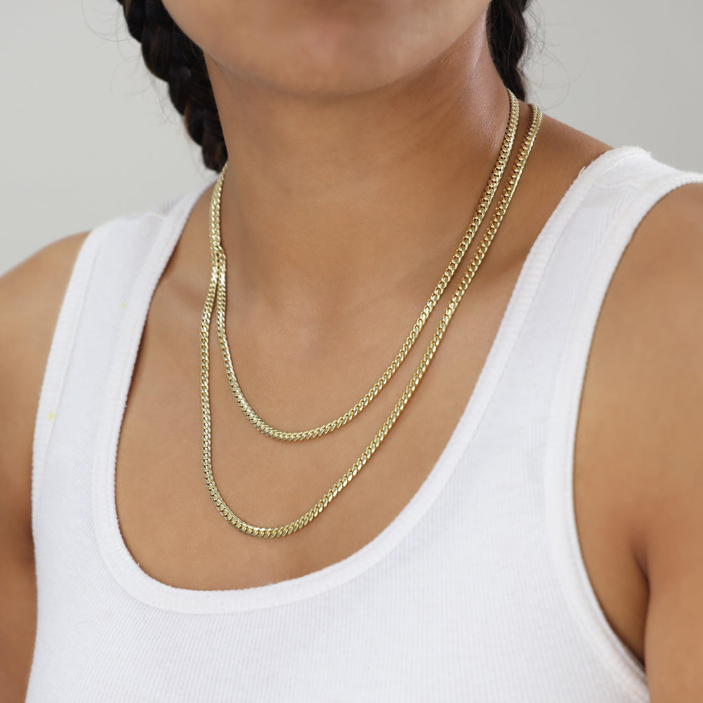 14k Yellow Gold Cuban Link Chain Necklace C208