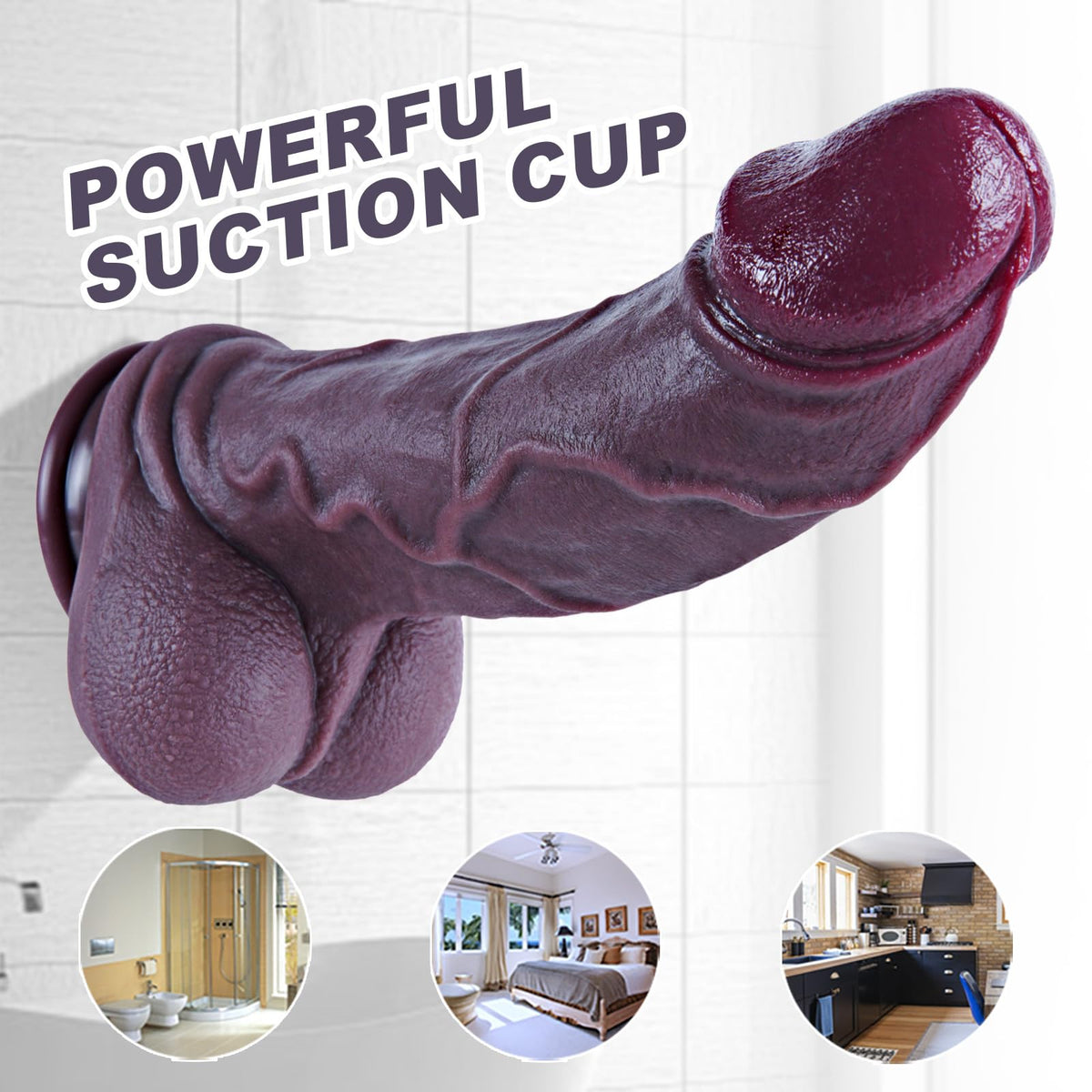 11.6" Black Silicone Suction Cup Dildo I17993