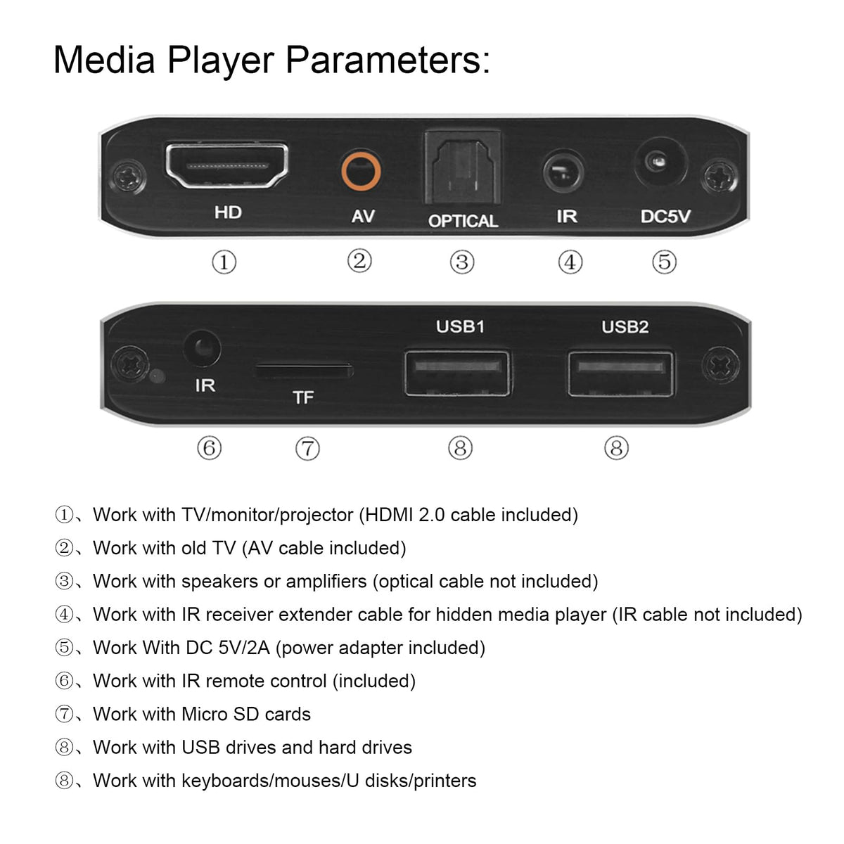4K Ultra HD Digital Media Player with Remote Control S5233