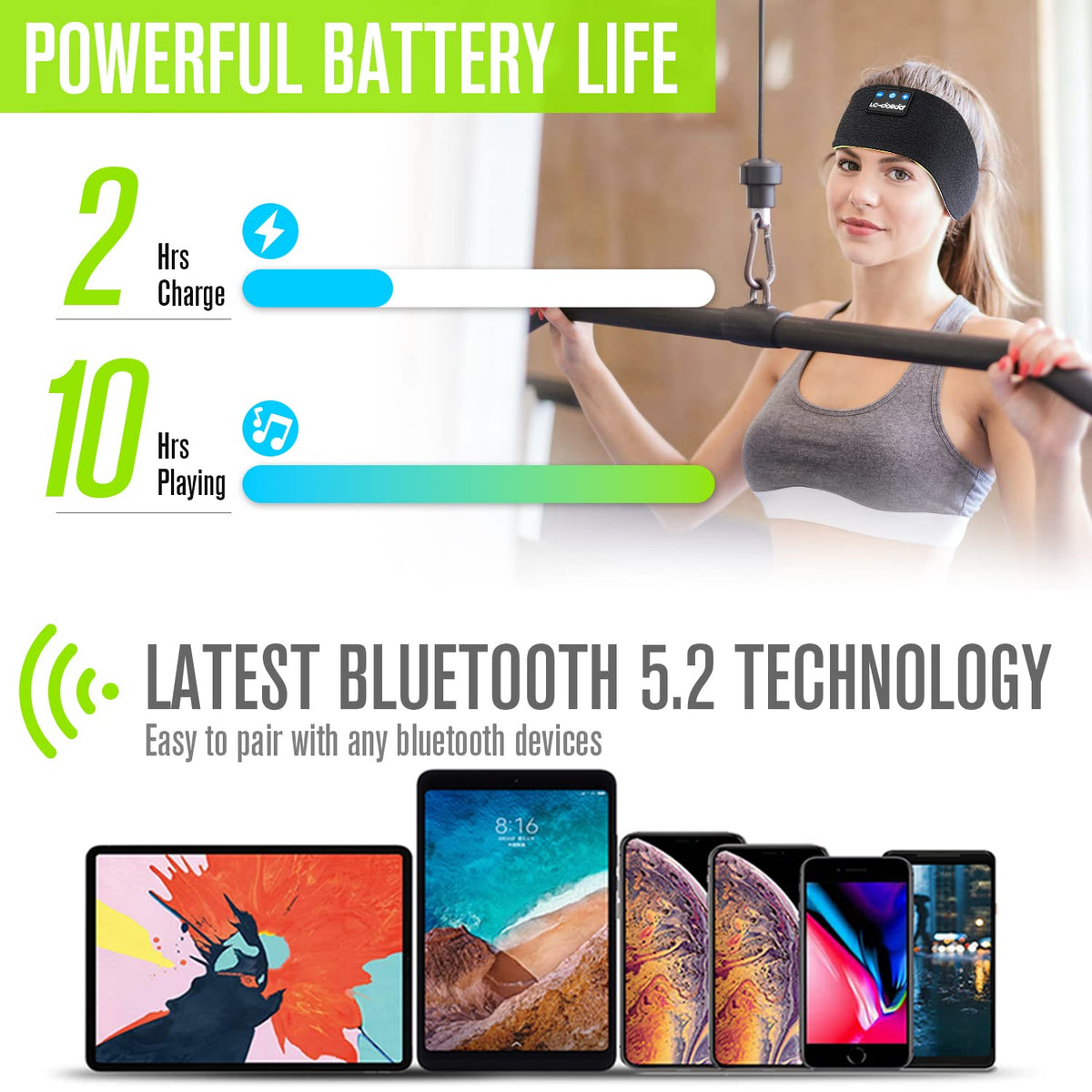 Wireless Bluetooth Headband Headphones Sleep Mask F414