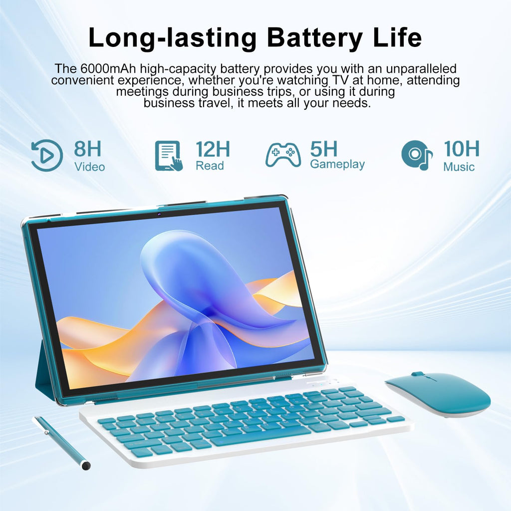 10 inch Android Tablet with Keyboard Stylus 8GB RAM 32GB ROM S378