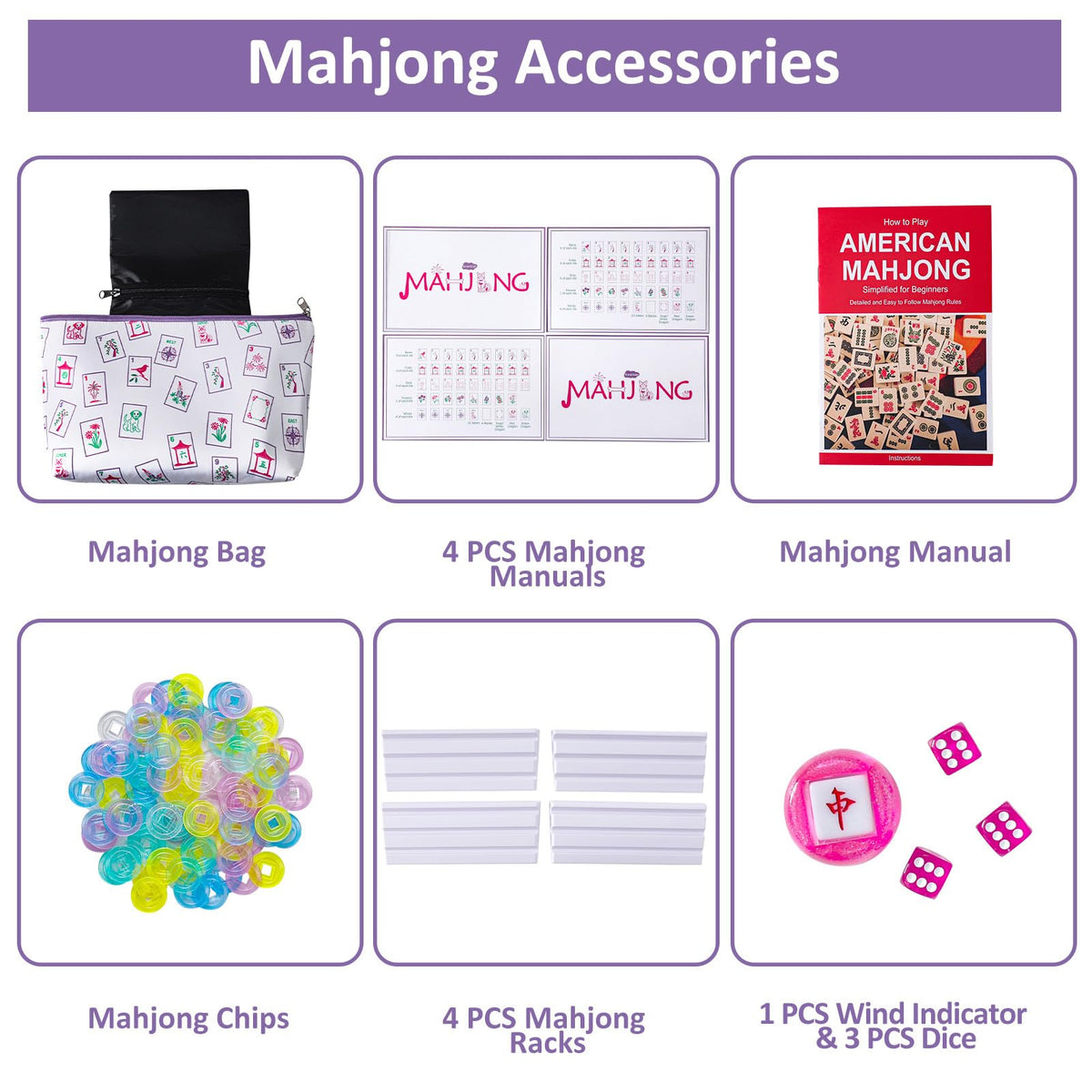 Large Mahjong Set with 160 Tiles, 4 Racks & Carrying Bag M2069