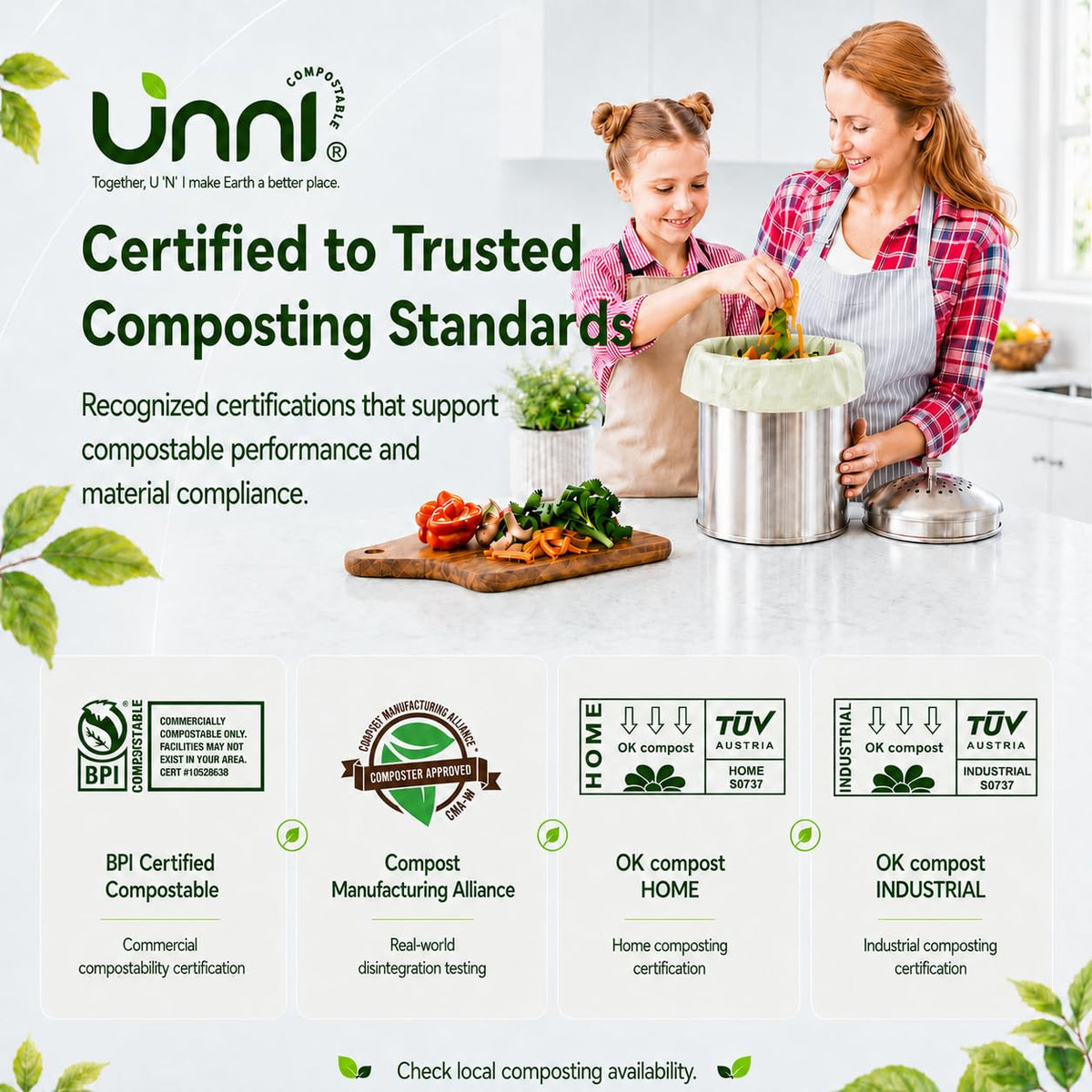 1.6 Gallon Compostable Bags with Easy-Tie Handles, 50 Count Y184