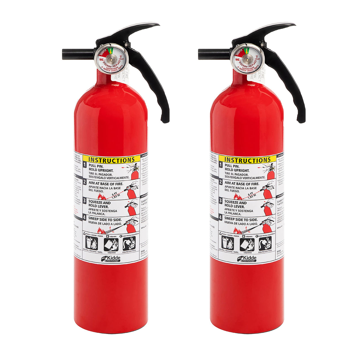 2 Pack Red Dry Chemical Fire Extinguisher with Mounting Bracket T888