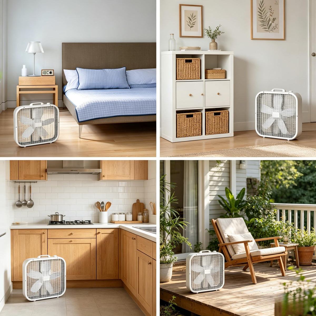 20 Inch 3 Speed Box Fan White B2207