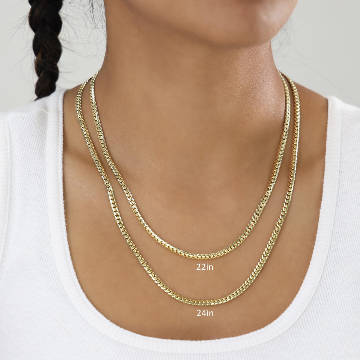 14k Yellow Gold Cuban Link Chain Necklace C208