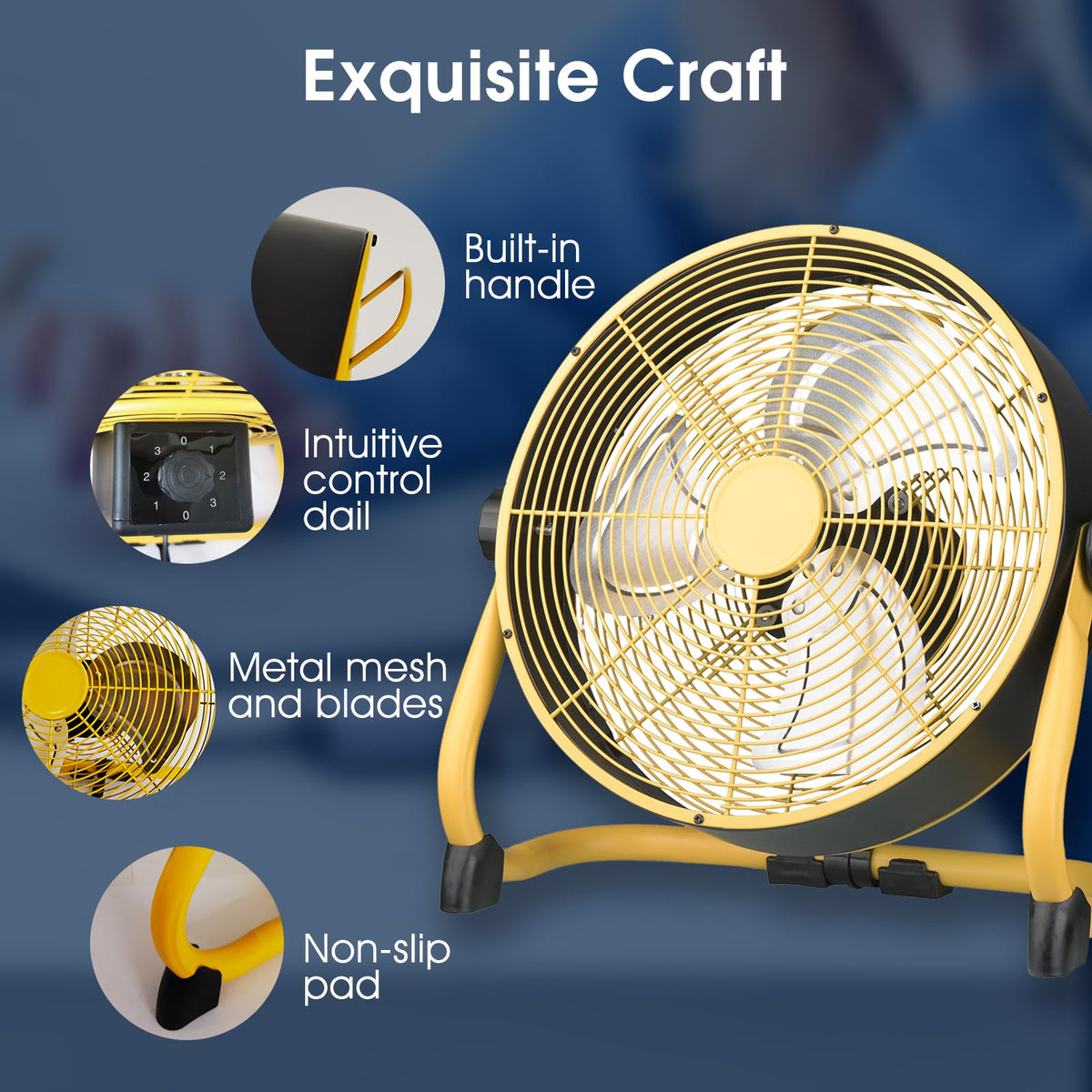 12 Inch High Velocity Metal Floor Fan G467