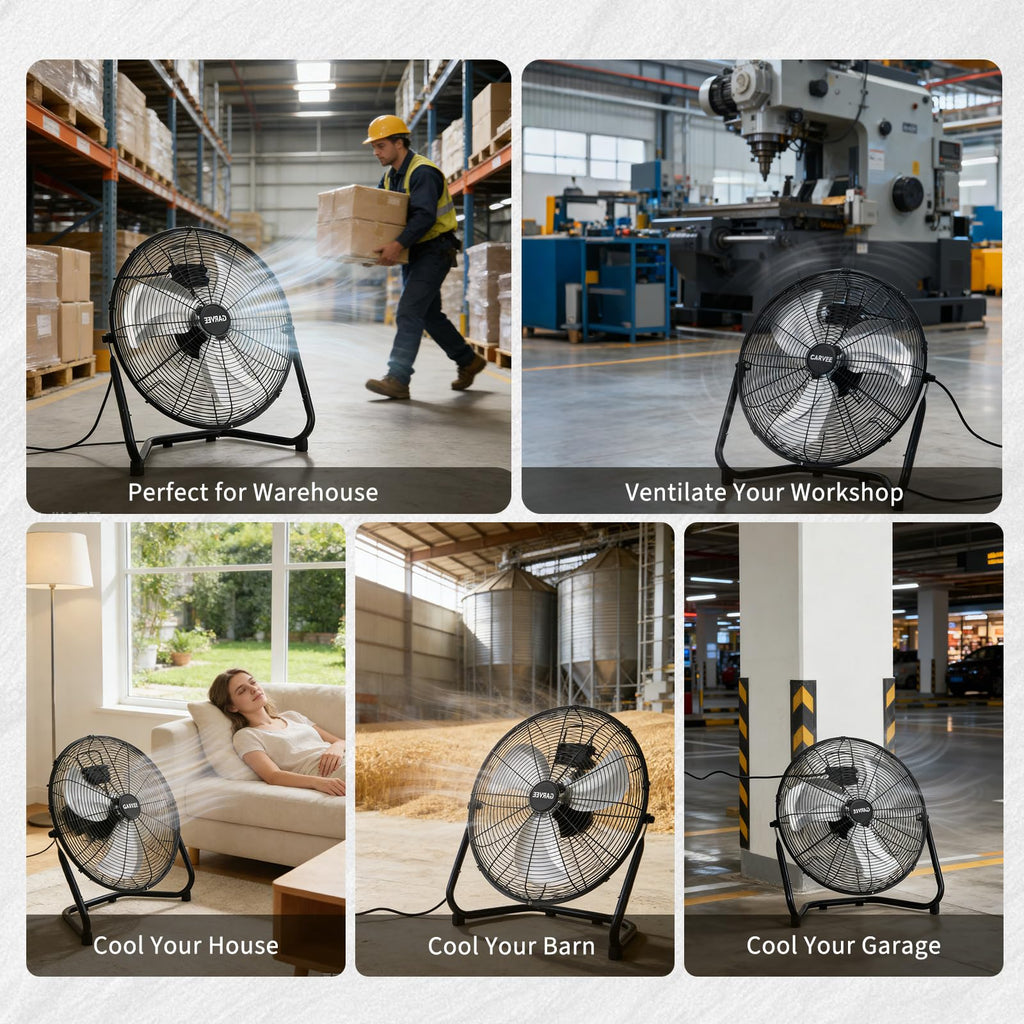 20 Inch 3 Speed High Velocity Floor Fan U50787