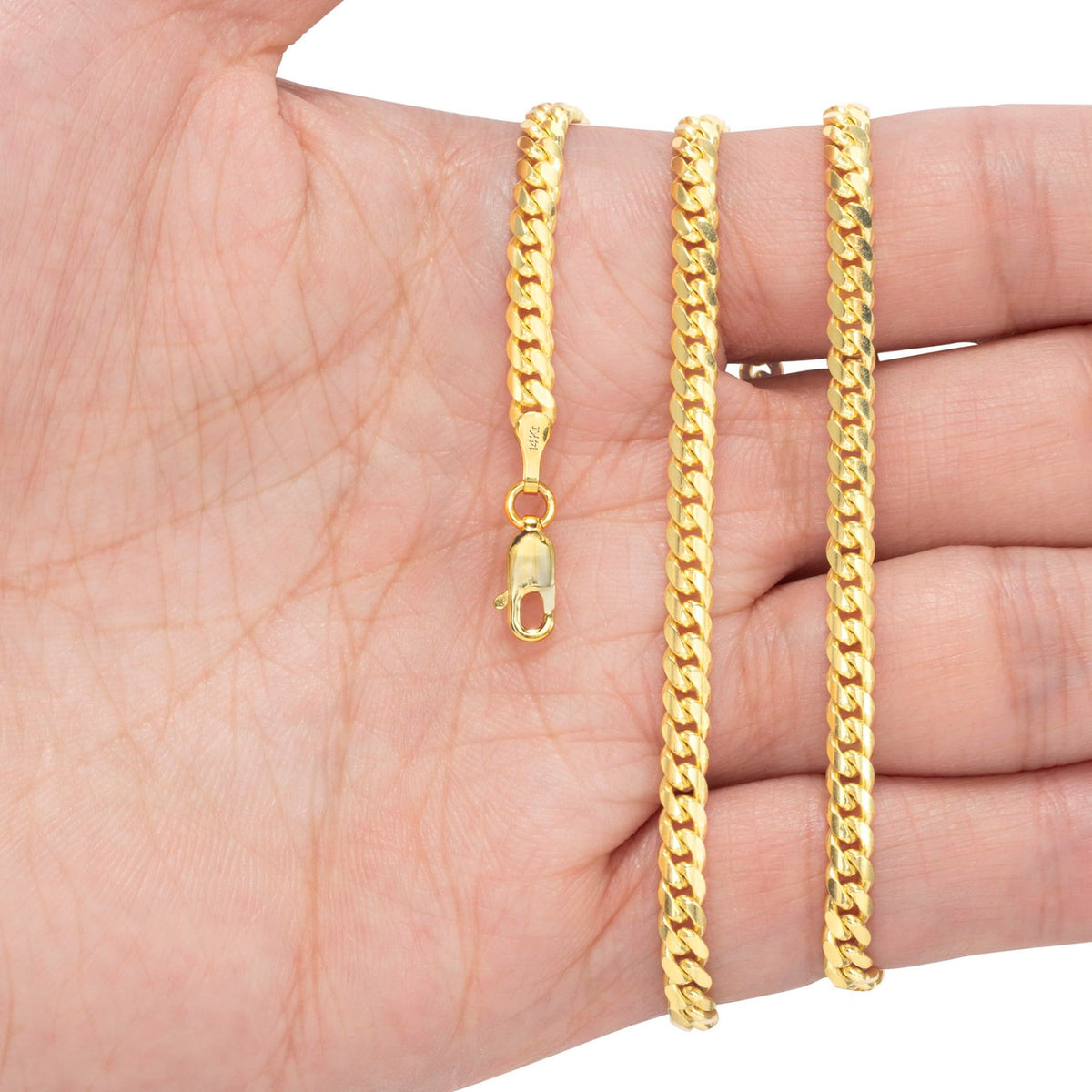 14k Yellow Gold Cuban Link Chain Necklace C208