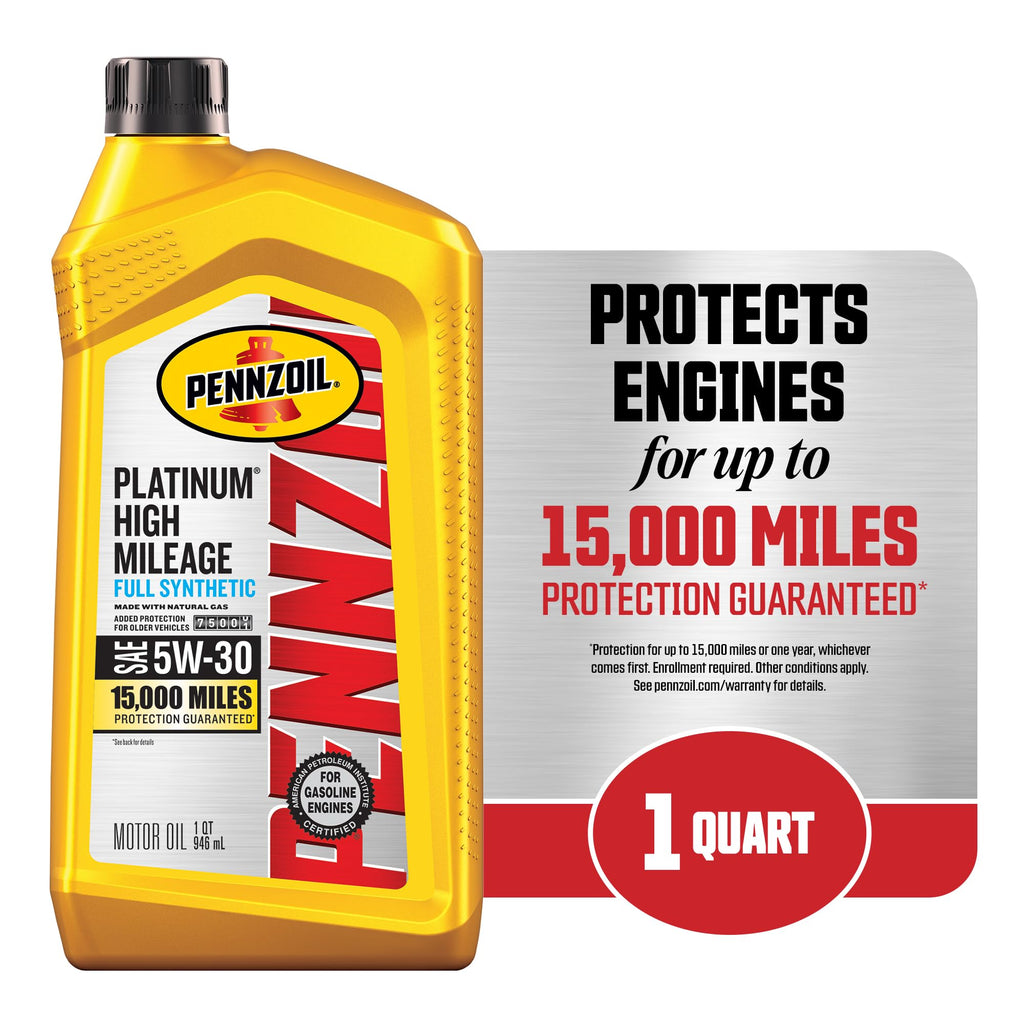 5W-30 Full Synthetic High Mileage Motor Oil, 1 Quart (6 Pack) J4023