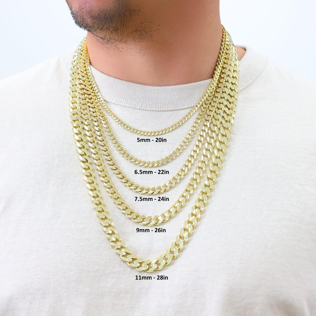 10k Yellow Gold Cuban Link Chain Necklace I941358