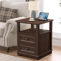 24" Tall End Table with Charging Station & 2 Drawers C9332