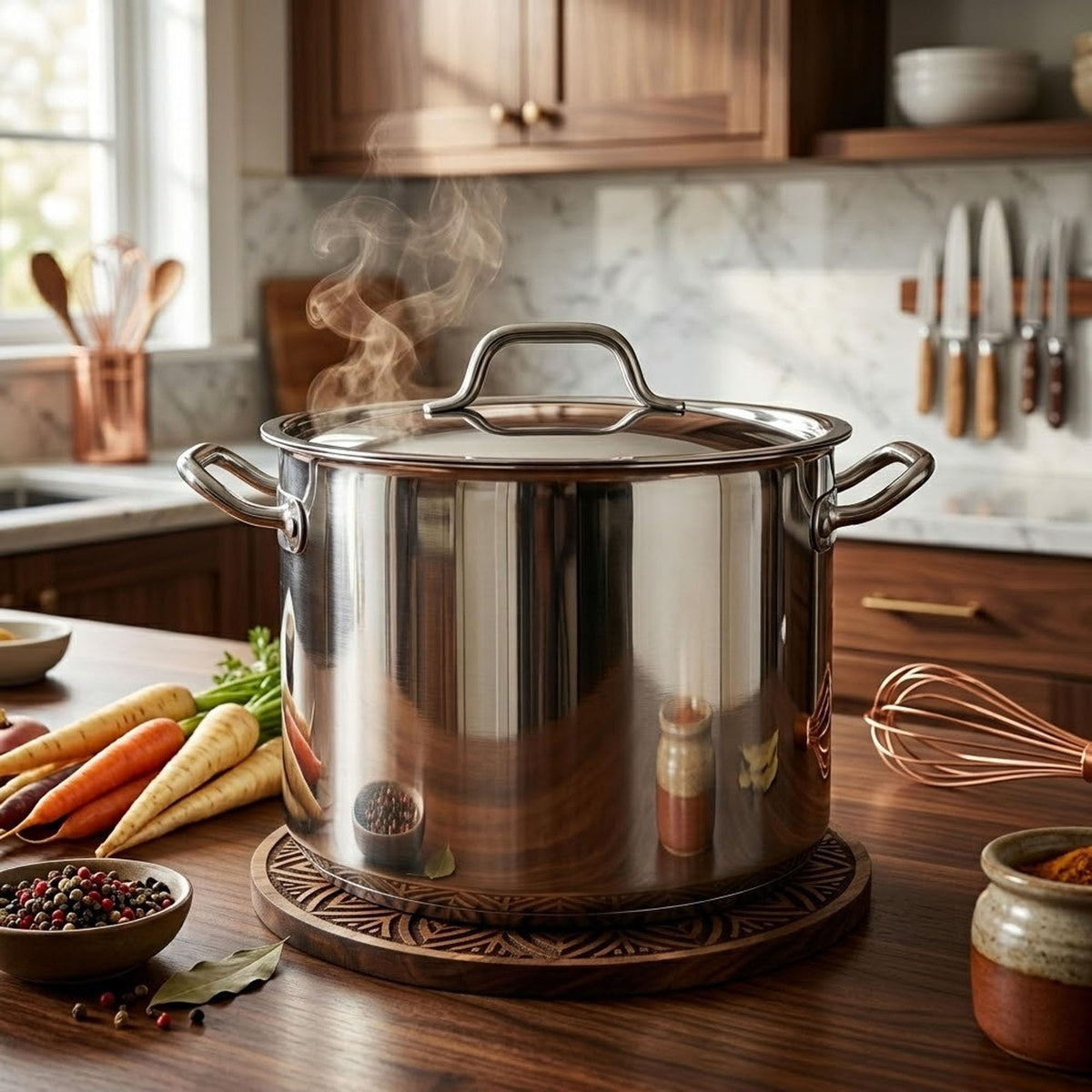 60 Qt Stainless Steel Stockpot with Lid L3398