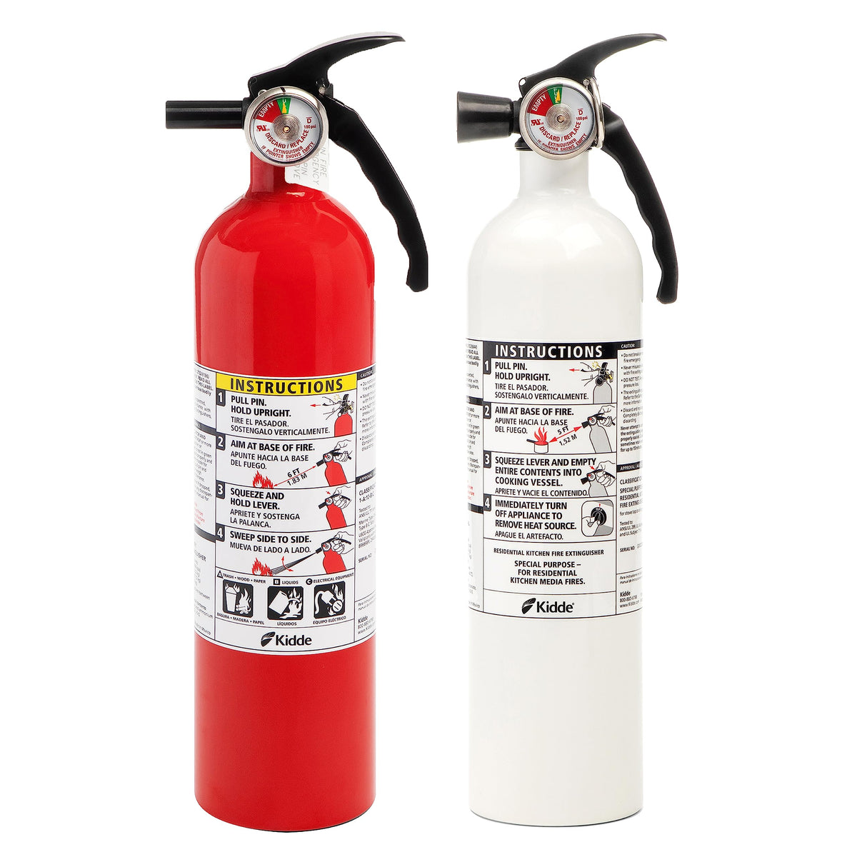 2 Pack Red Dry Chemical Fire Extinguisher with Mounting Bracket T888